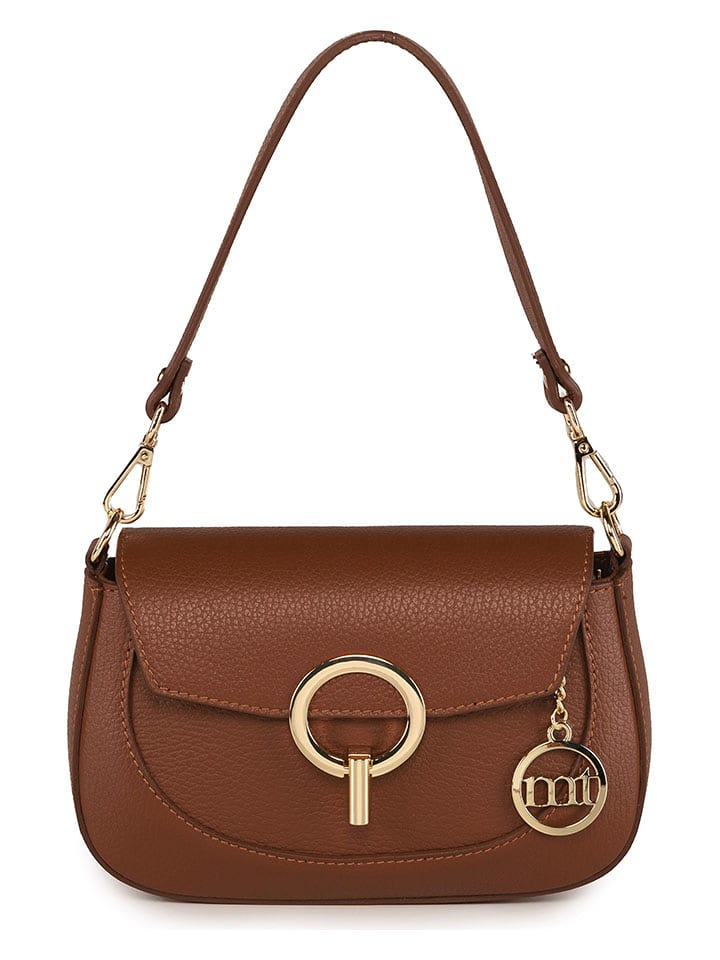 Mia Tomazzi Skórzana torebka "Ceresio" w kolorze brązowym - 22 x 14 x 4,5 cm rozmiar: onesize