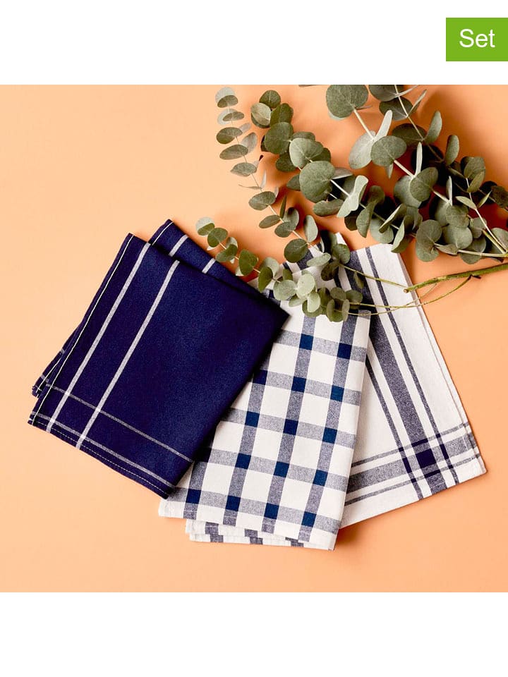 BELLA MAISON Ściereczki (2 szt.) w kolorze biało-granatowym do naczyń - 65 x 45 cm rozmiar: onesize