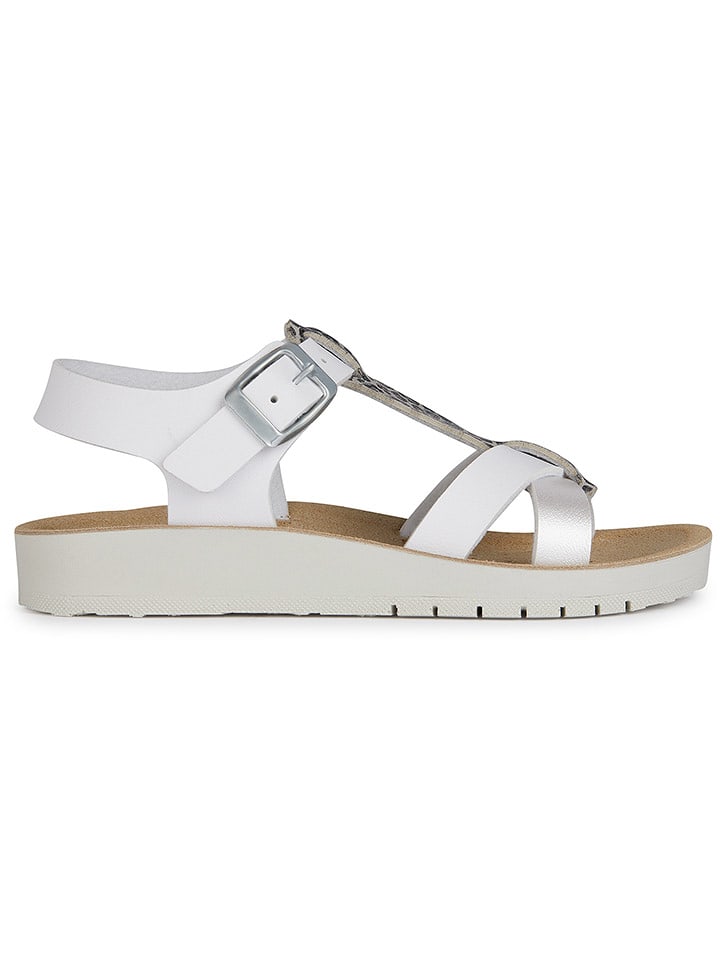 Geox Sandały "Costarei" w kolorze srebrno-białym rozmiar: 24