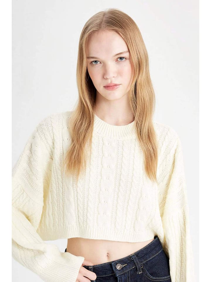DeFacto Sweter w kolorze kremowym rozmiar: XXS