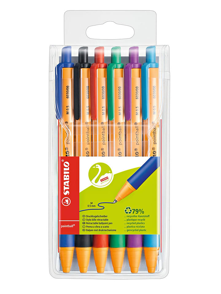 STABILO Długopisy (6 szt.) "STABILO Pointball" rozmiar: onesize