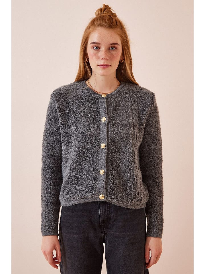 Happiness Istanbul Kardigan w kolorze antracytowym rozmiar: onesize