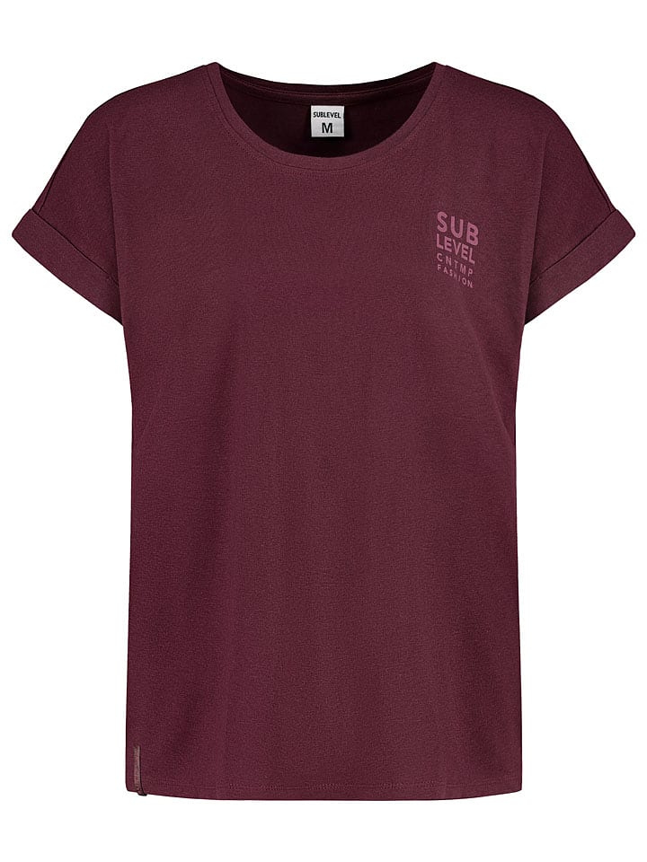 Sublevel Koszulka "Lina" w kolorze bordowym rozmiar: XS