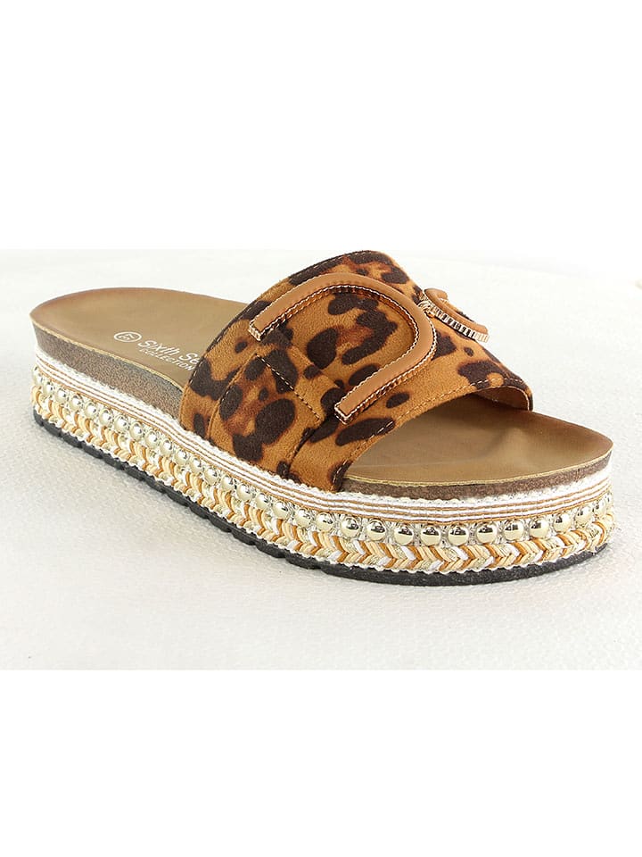 Sixth Sens Klapki w kolorze jasnobrązowym rozmiar: 36