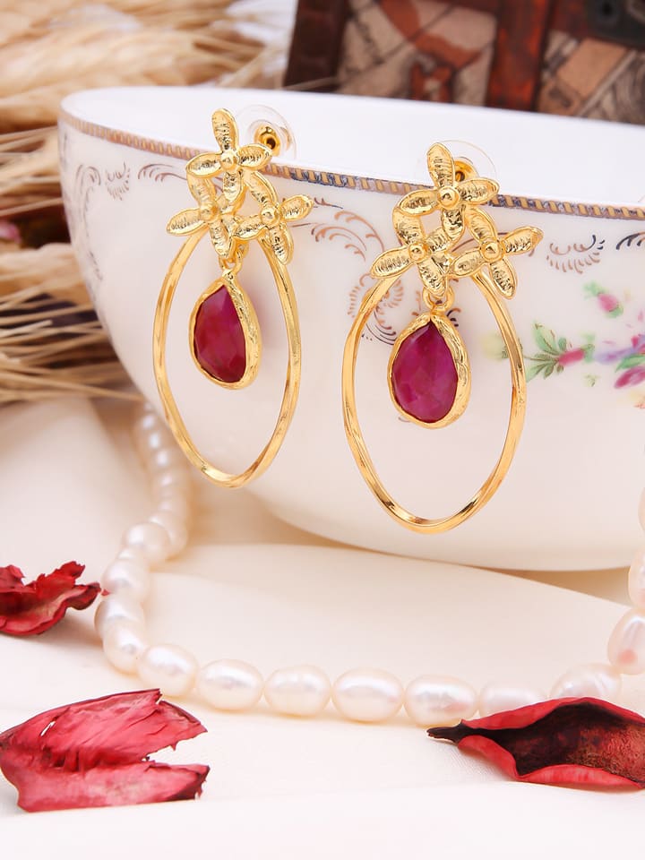 L'Atelier de Gaia Pozłacane kolczyki-wkrętki z agatem rozmiar: onesize