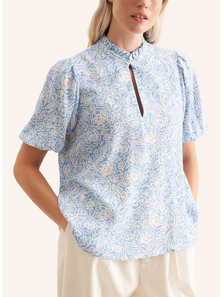 Seidensticker Bluzka w kolorze błękitno-białym rozmiar: 36