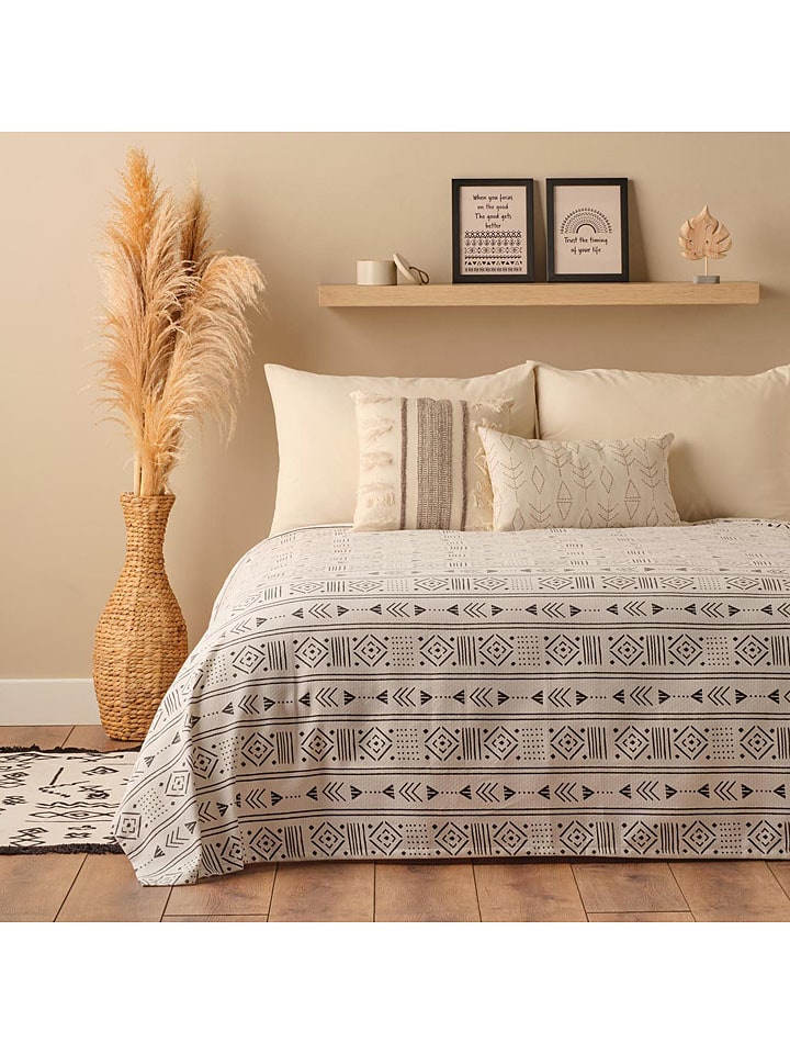 BELLA MAISON Narzuta "Anchal" w kolorze kremowo-czarnym - 200 x 220 cm rozmiar: onesize