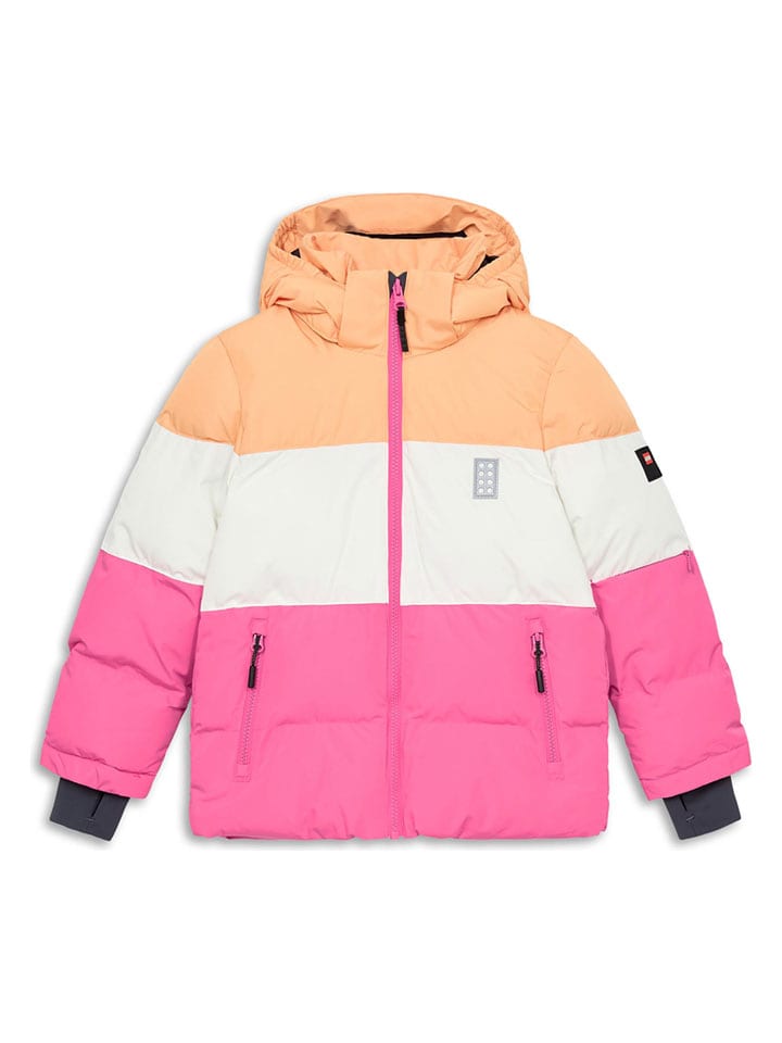 LEGO Kurtka narciarska "Jaz 805" w kolorze różowo-pomarańczowym rozmiar: 110