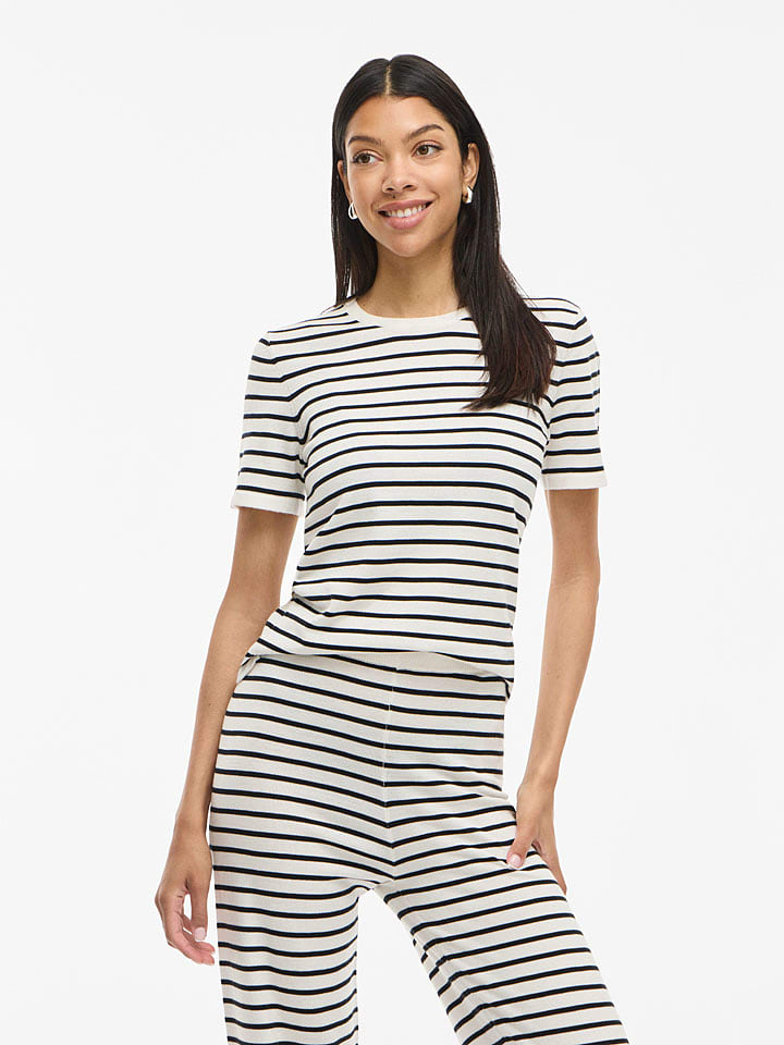 Vila Koszulka "Vilipsa" w kolorze biało-czarnym rozmiar: XL