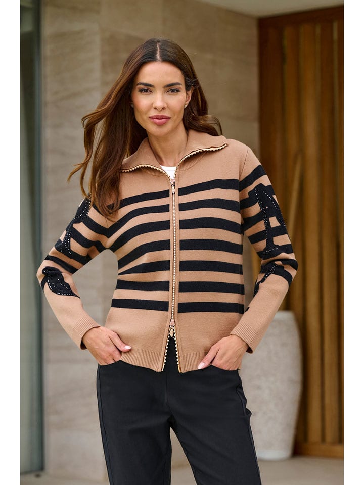 Heine Kardigan w kolorze jasnobrązowo-czarnym rozmiar: 40