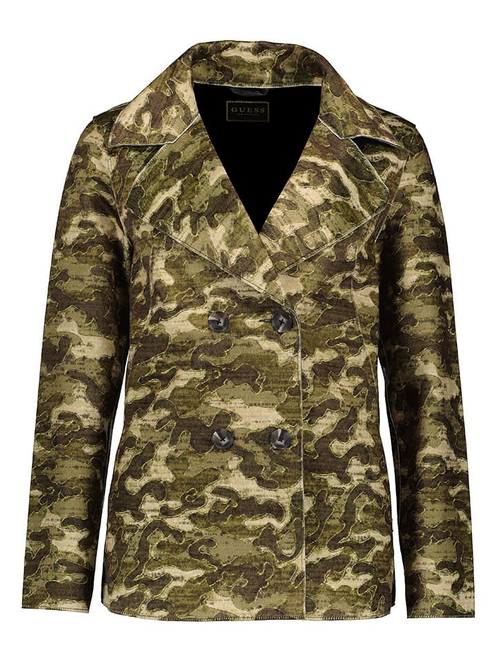 Guess Jeans Kurtka przejściowa w kolorze zielono-beżowym rozmiar: XS