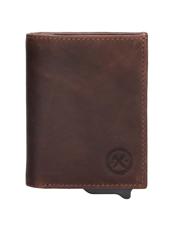 HIDE & STITCHES Skórzany portfel w kolorze brązowym - 18 x 11 x 5 cm rozmiar: onesize