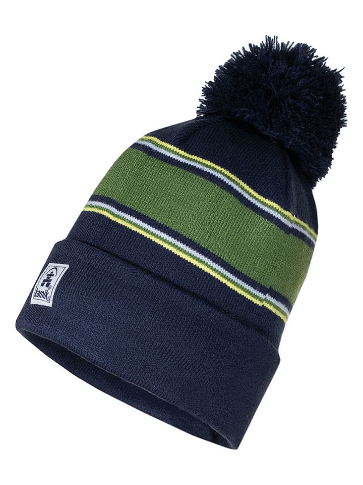 Kamik Czapka "Dunes" w kolorze zielono-granatowym rozmiar: 116-176