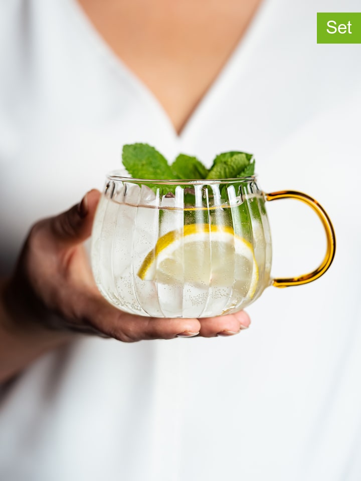 Vialli Design Szklanki (2 szt.) "Tulip" w kolorze żółtym - 350 ml rozmiar: onesize