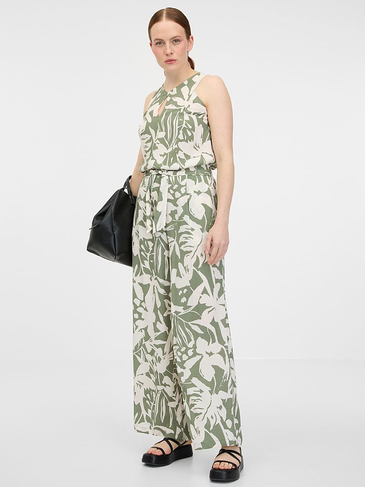 orsay Spodnie w kolorze zielono-kremowym rozmiar: 42