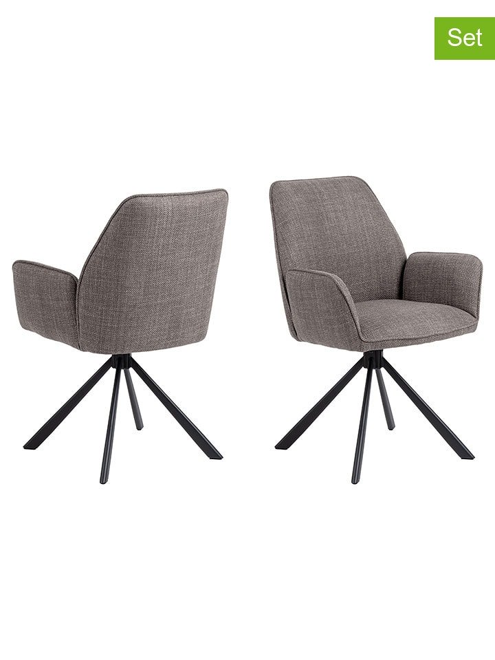 Actona Krzesła (2 szt.) w kolorze brązowo-szarym do jadalni - 61 x 88,5 x 63 cm rozmiar: onesize