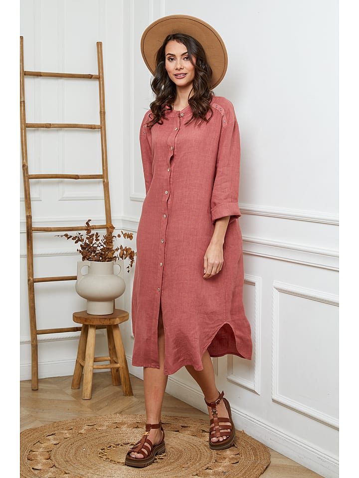 Fleur de Lin Lniana sukienka w kolorze ceglanym rozmiar: XXL