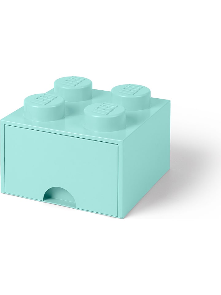 LEGO Pojemnik "Brick 4" w kolorze błękitnym z szufladą - 25 x 18 x 25 cm rozmiar: onesize