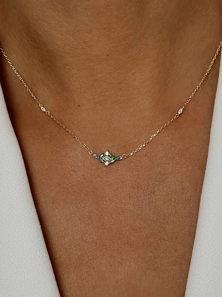 Les Petites Précieuses Pozłacany naszyjnik z elementem ozdobnym - dł. 40 cm rozmiar: onesize