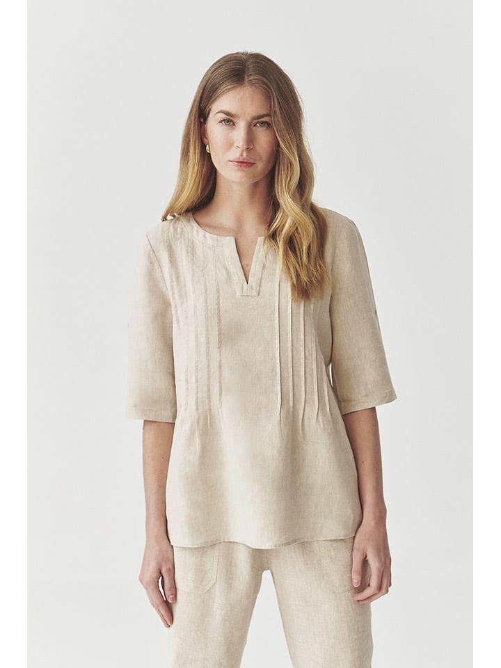TATUUM Lniana bluzka w kolorze beżowym rozmiar: 38
