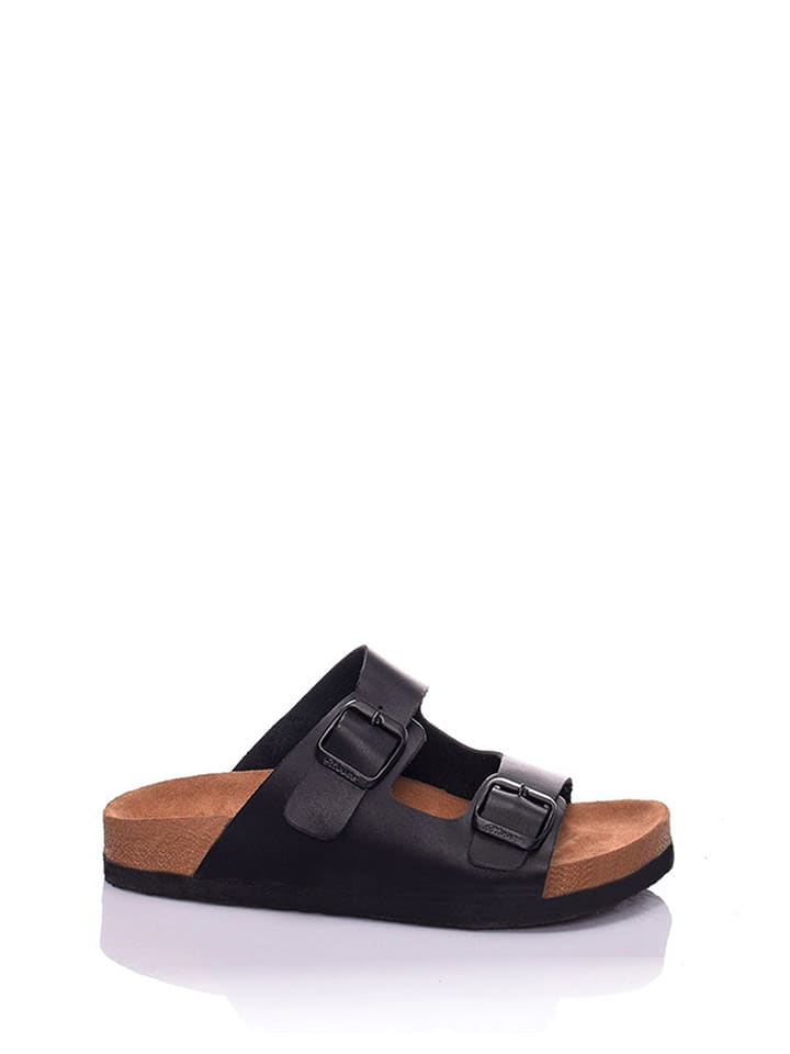 Moosefield Skórzane klapki w kolorze czarnym rozmiar: 39