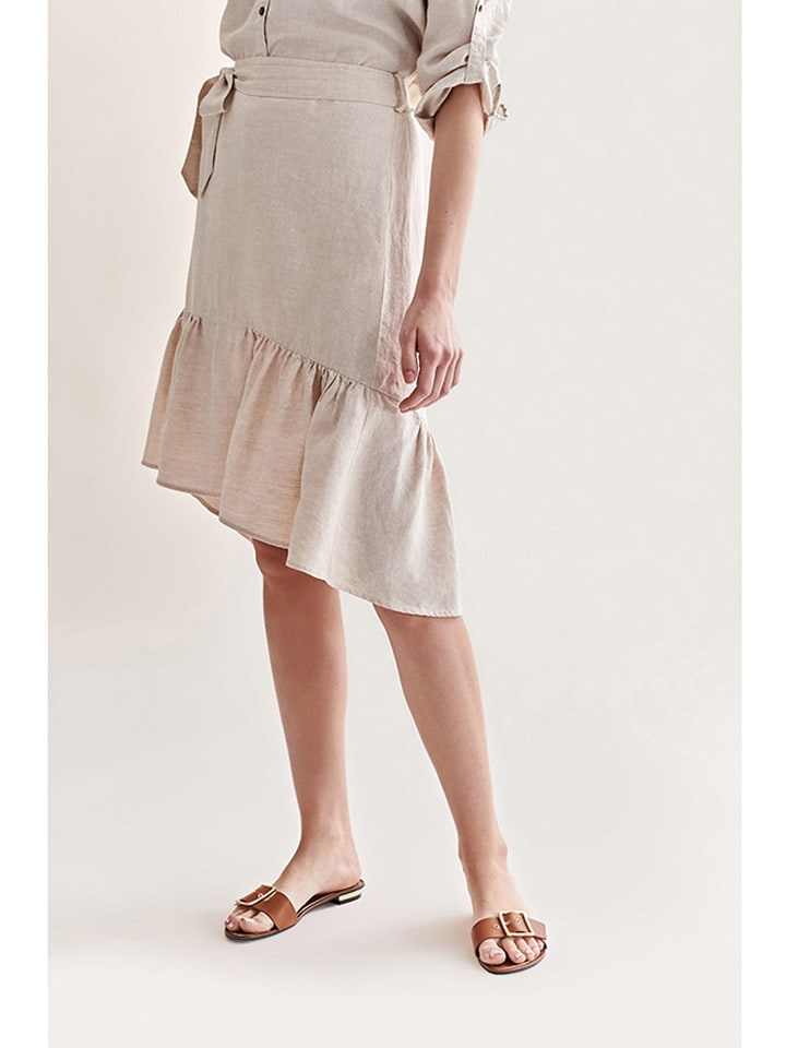 TATUUM Lniana spódnica w kolorze beżowym rozmiar: 34