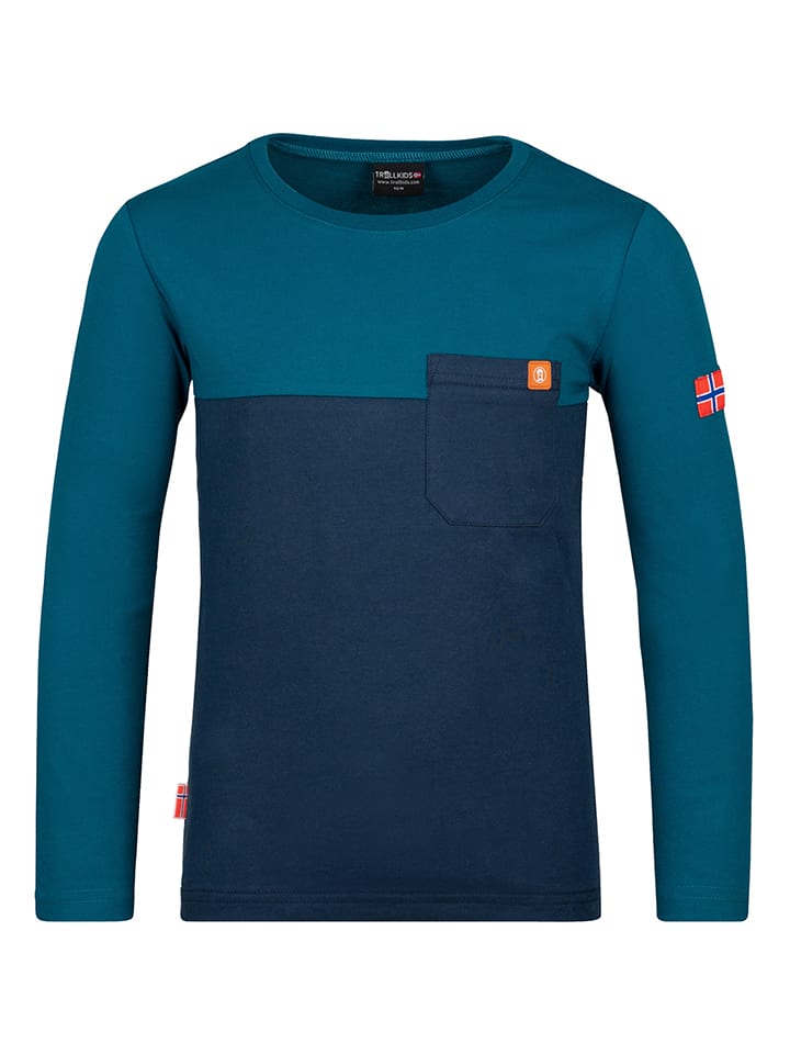 Trollkids Koszulka funkcyjna "Bergen" w kolorze granatowym rozmiar: 140