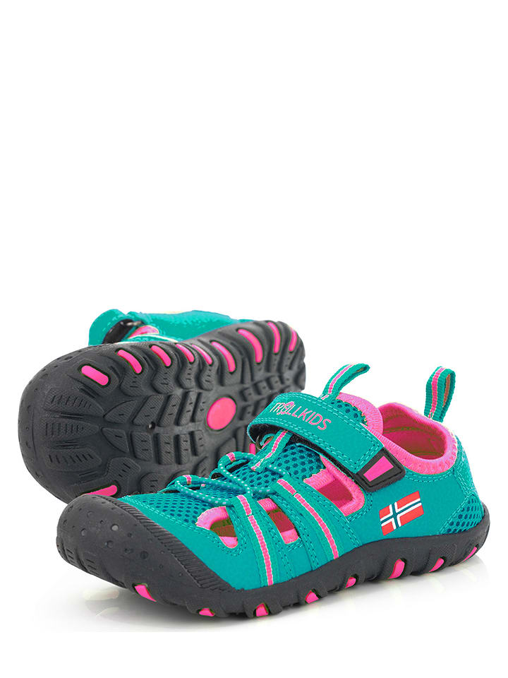 Trollkids Półsandały "Sandefjord" w kolorze turkusowym rozmiar: 32