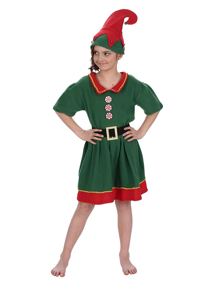 CHAKS 2-częściowy kostium "Elf" w kolorze zielono-czerwonym rozmiar: 116