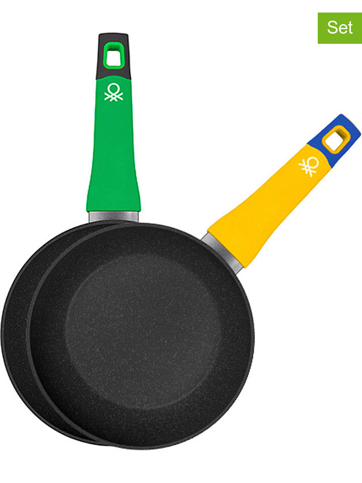 Benetton Patelnie (2 szt.) w kolorze czarnym ze wzorem rozmiar: onesize
