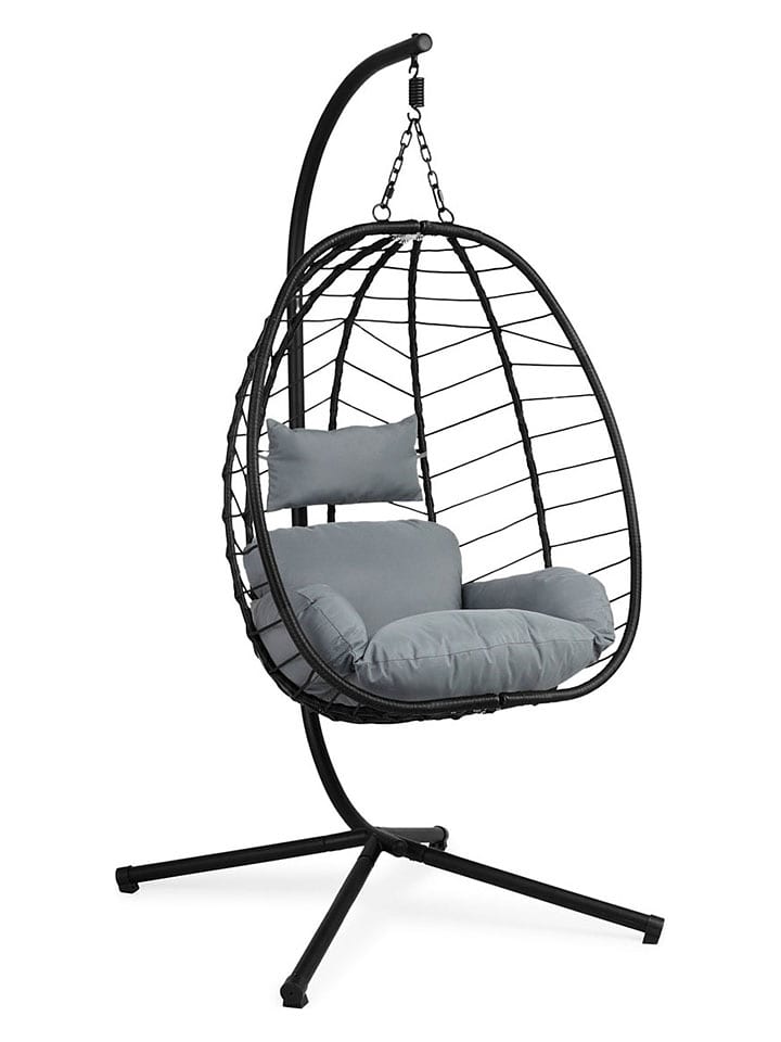 Lifa Living Fotel ogrodowy w kolorze czarnym - 95 x 95 x 195 cm rozmiar: onesize