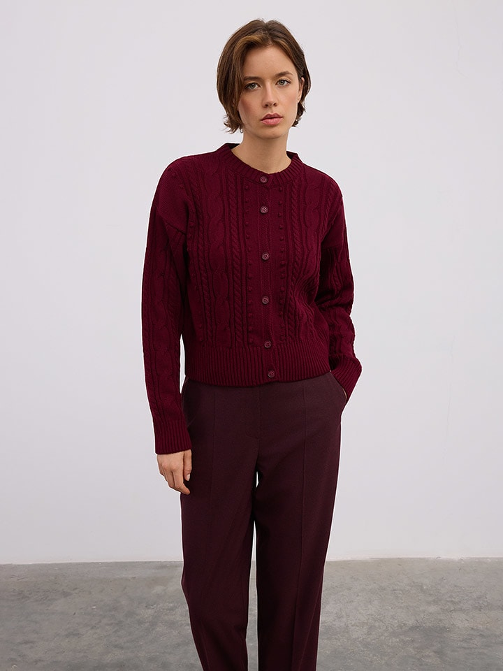 BGN Kardigan w kolorze bordowym rozmiar: 40