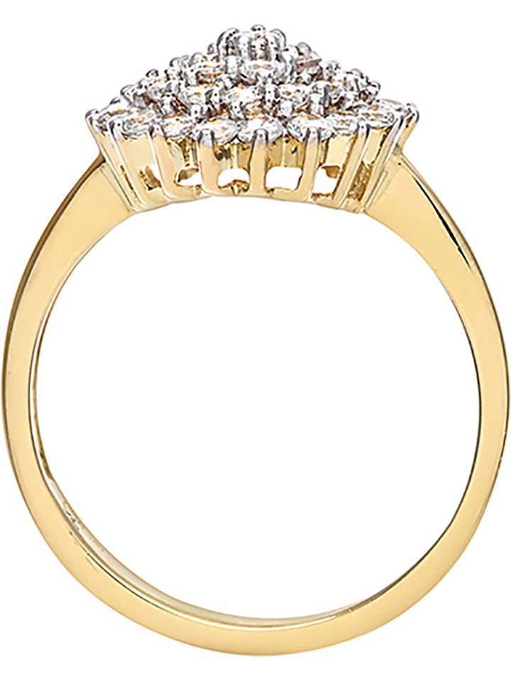 Diamant Exquis Złoty pierścionek z cyrkoniami rozmiar: 51