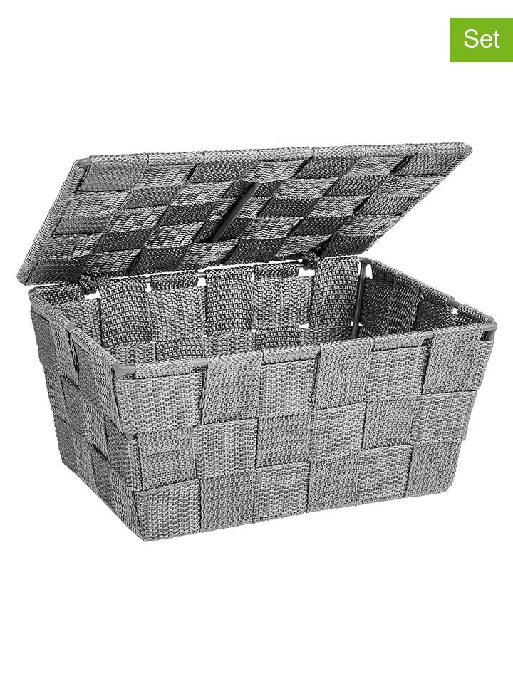 Wenko Kosze (2 szt.) "Adria" w kolorze szarym - 19 x 10 x 14 cm rozmiar: onesize