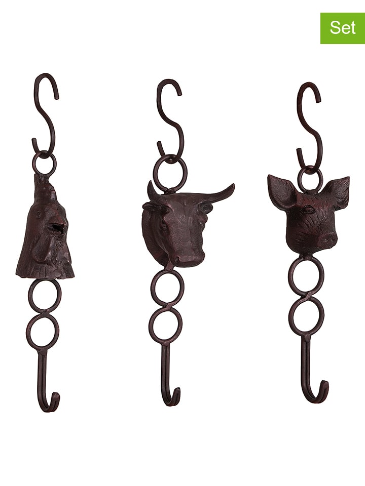 Anticline Haczyki (3 szt.) w kolorze brązowym - dł. 22 cm rozmiar: onesize