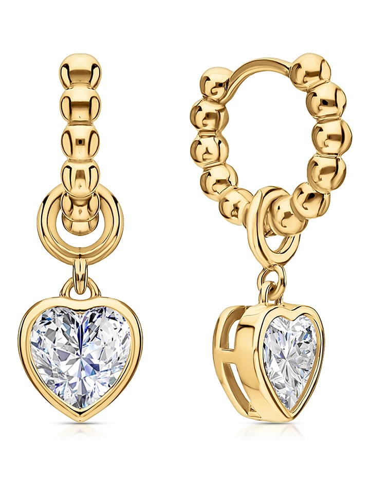 DI GIORGIO Pozłacane kolczyki-kreole z cyrkoniami rozmiar: onesize