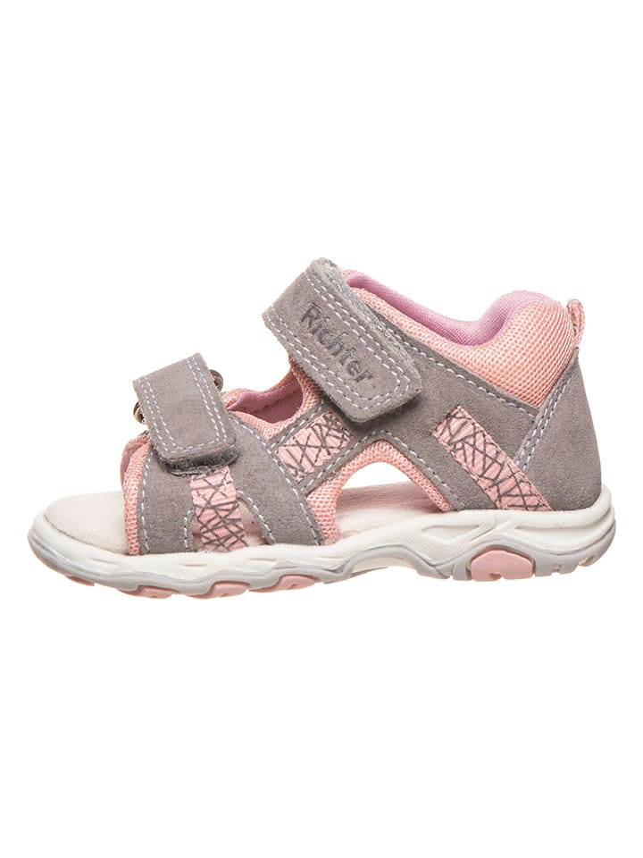Richter Shoes Sandały w kolorze szaro-jasnoróżowym rozmiar: 25