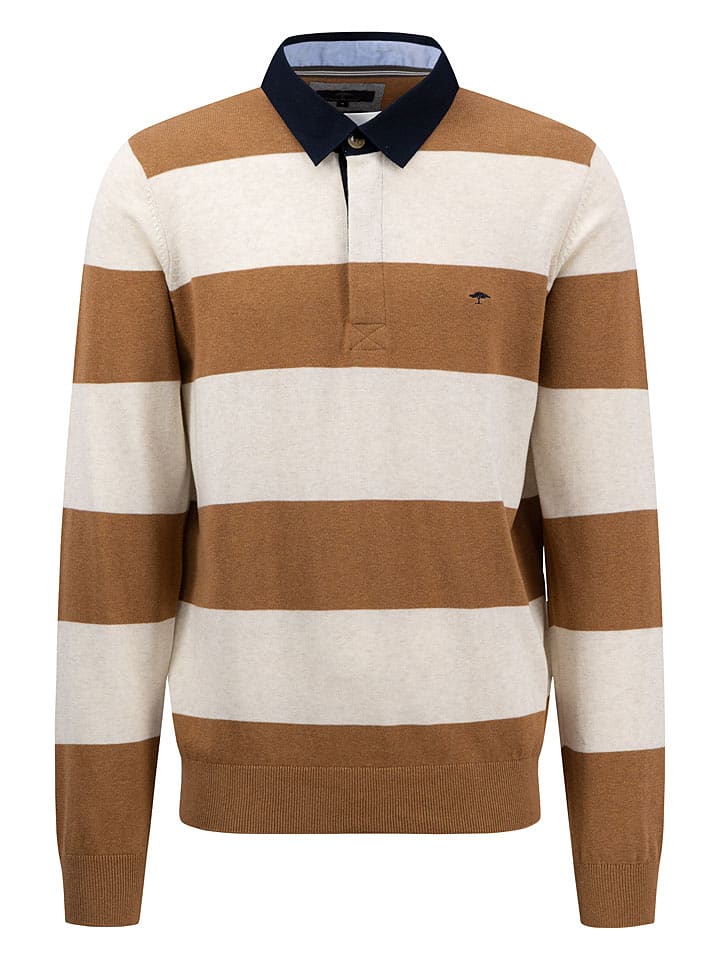 FYNCH-HATTON Koszulka polo w kolorze brązowo-kremowym rozmiar: L