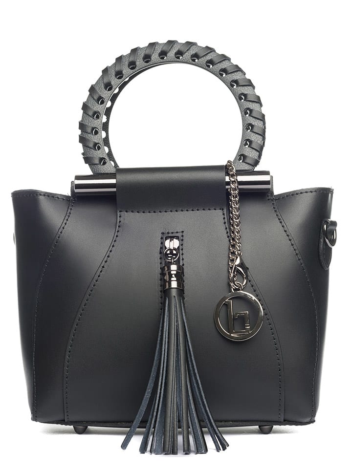 Lia Biassoni Skórzana torebka "Garlate" w kolorze czarnym - 28 x 21 x 10 cm rozmiar: onesize