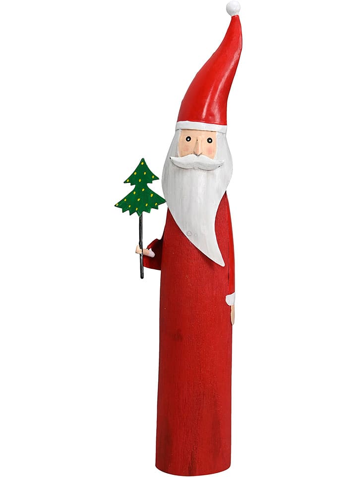 POSIWIO Figurka dekoracyjna "Santa Claus" w kolorze czerwonym - wys. 47 cm rozmiar: onesize
