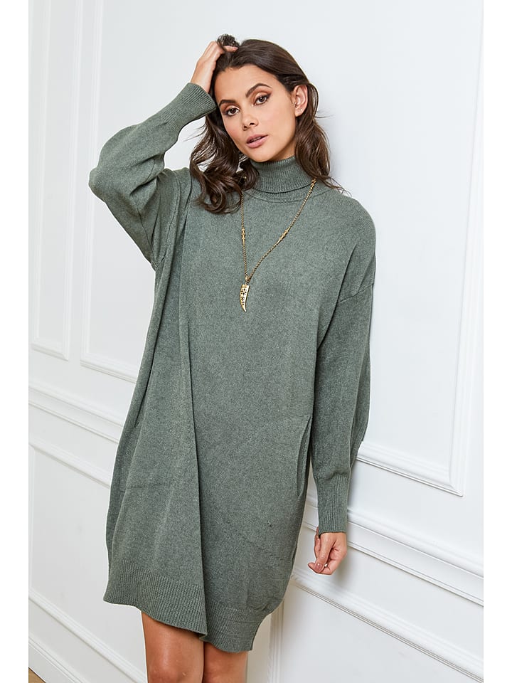 Joséfine Sukienka dzianinowa "Halof" w kolorze khaki rozmiar: S