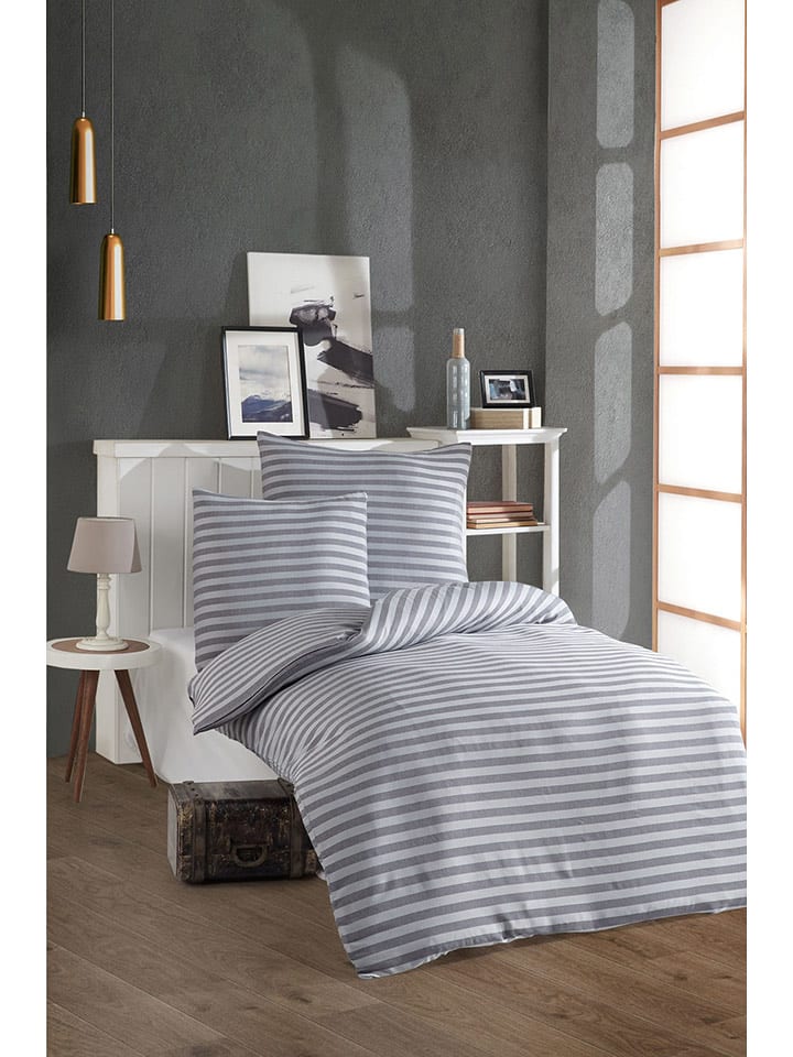 Colourful Cotton Komplet pościeli w kolorze jasnoszarym rozmiar: 135x200 cm