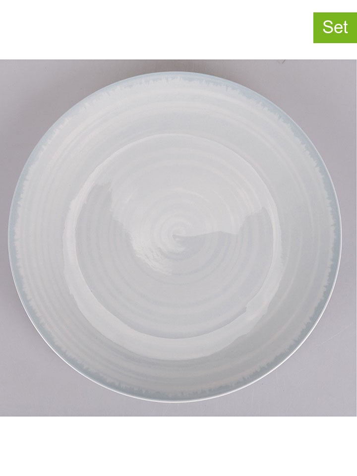 Villa d´Este Talerze (6 szt.) "Baita" w kolorze biało-błękitnym na owoce - Ø 19 cm rozmiar: onesize