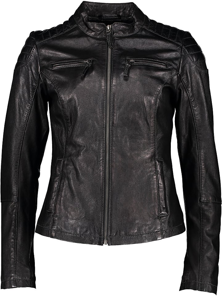 Caminari Skórzana kurtka "Mio" w kolorze czarnym rozmiar: 34