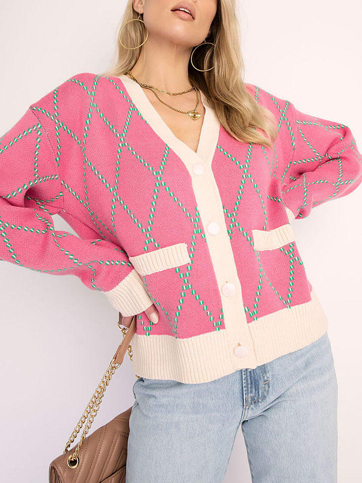 Milan Kiss Kardigan w kolorze różowym rozmiar: XL