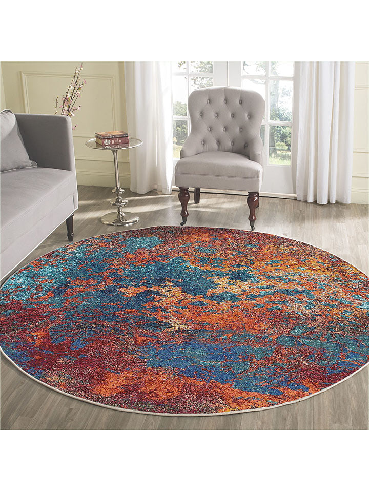 Conceptum Hypnose Dywan ''Woopamuk528'' w kolorze niebiesko-pomarańczowo-czerwonym rozmiar: 100x100 cm