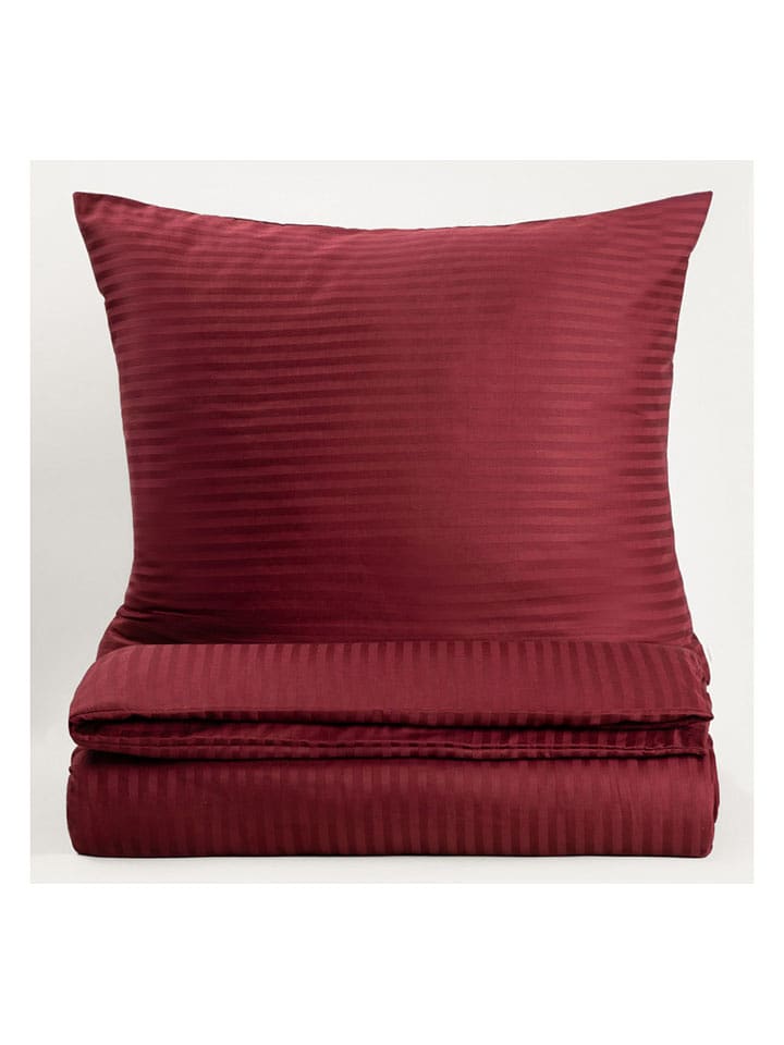 Homla Komplet pościeli satynowej w kolorze bordowym rozmiar: 220x200 cm