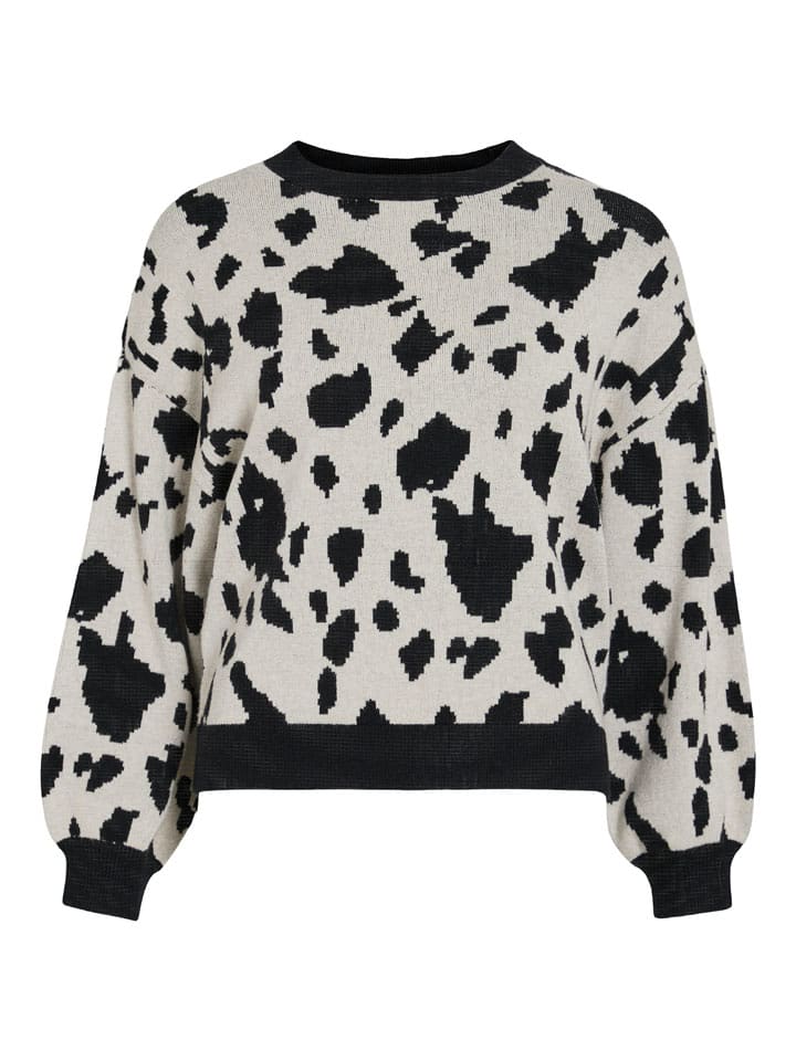 Vila Sweter "Tip" w kolorze szaro-czarnym rozmiar: M