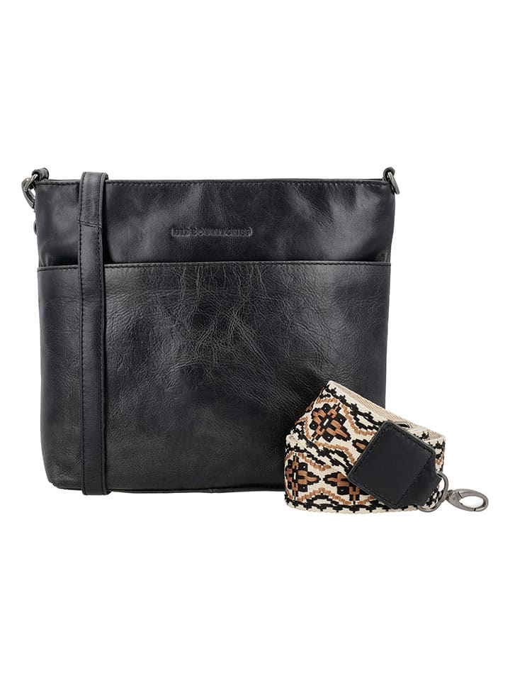 HIDE & STITCHES Skórzana torebka w kolorze czarnym - 26 x 25 x 4 cm rozmiar: onesize