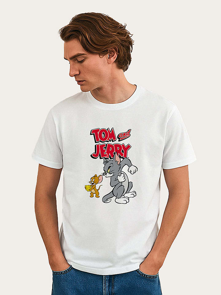 WOOOP Koszulka "Tom and Jerry Cheese" w kolorze białym rozmiar: S